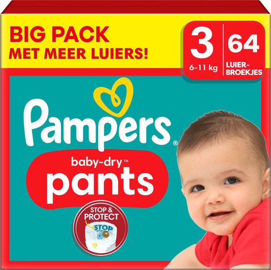 Pampers - Baby Dry Pants - Maat 3 - 64 Luierbroekjes
