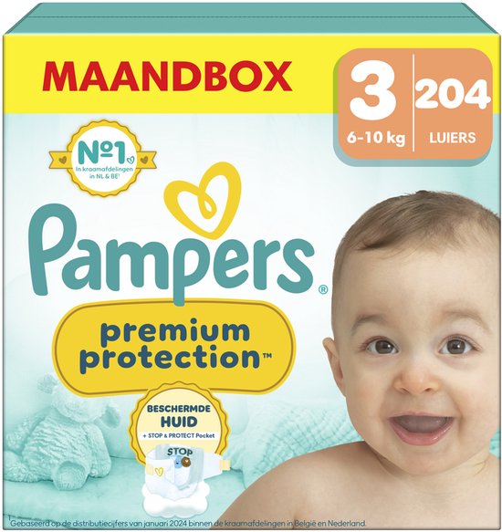 Pampers - Premium Protection - Maat 3 - 204 stuks