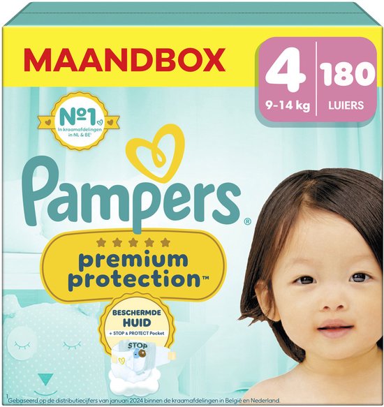 Pampers - Premium Protection - Maat 4 - 180 stuks