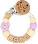 Wavy Dreams - Speenkoord met naam - Meisje - Model Roos