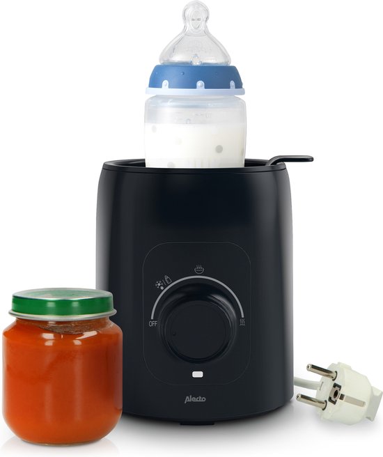 Alecto - Snelle digitale Flessenwarmer voor opwarmen, steriliseren en ontdooien - Zwart