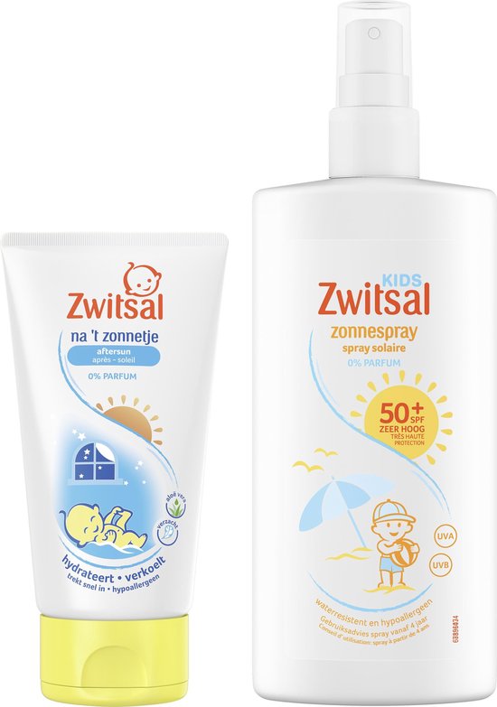 Zwitsal Zonnepakket - 0% parfum - Zonnespray 200 ml + Aftersun 150 ml