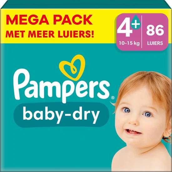 Pampers - Baby Dry - Maat 4+ - 86 stuks