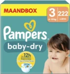 Pampers Baby-Dry - Maat 3 - 222 stuks
