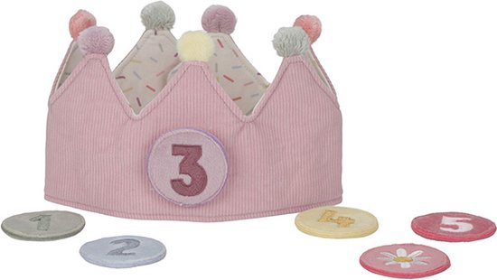Little Dutch - Verjaardagskroon van stof - Roze