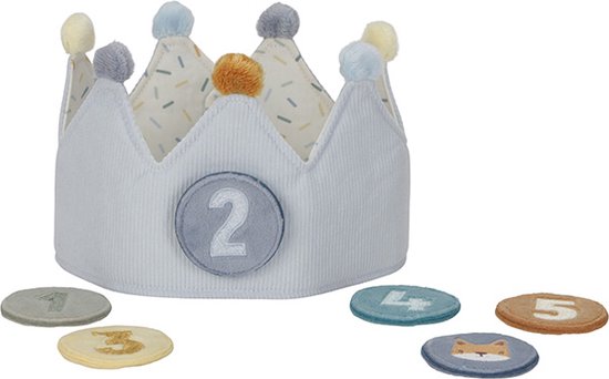 Little Dutch - Verjaardagskroon van stof - Blauw