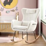 Hauss Spole Schommelstoel/ Voedingsstoel - Wit met Kussen